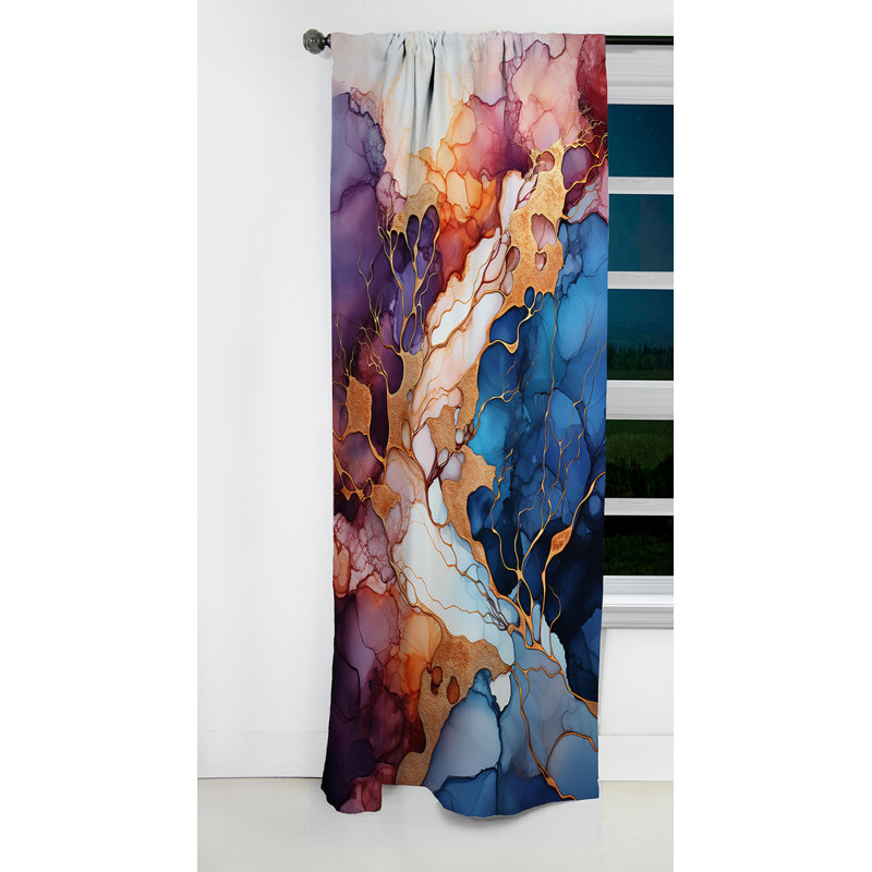 Huskins - Peinture abstraite rideau occultant - 1 panneaux, L 52 po x L 108 po