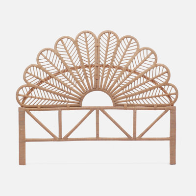 Boleyn Natural rattan headboard queen bed 160cm