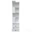 Bibliothèque d'angle avec tiroirs, bibliothèque d'angle à 4 niveaux avec déflecteur, présentoir autoportant en forme de L avec lumières à DEL pour le bureau à domicile, le salon, la chambre à coucher et la cuisine