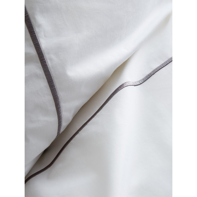 Benin Traditional Percale Duvet Cover, Full/Queen Duvet Cover + 2 Shams, Charcoal/White
