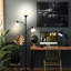 Sky Dome Double 72 in. Industrial 3-Way Dimming LED Black Floor Lamp with 3 Versatile Adjustable Bowl Shades-62954077