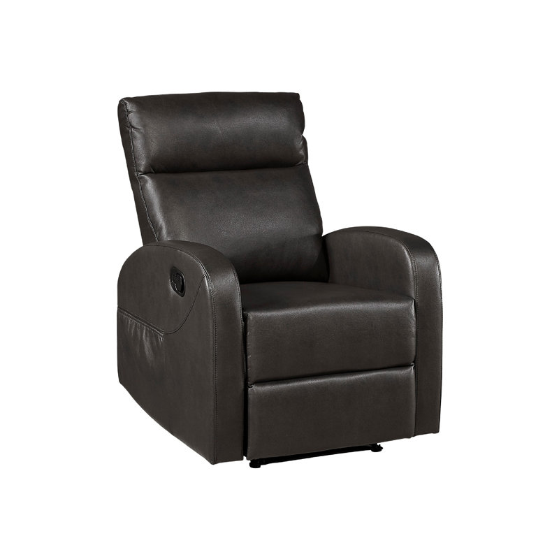 Fauteuil inclinable manuel Mey Meyger avec passepoil en similicuir brun foncé Mey