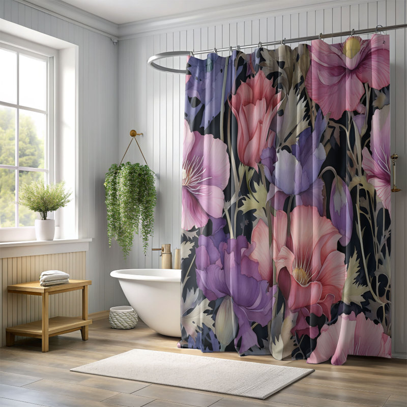 Rideau de douche standard 1 pièce Soft Flow, H 74 po x l 71 po