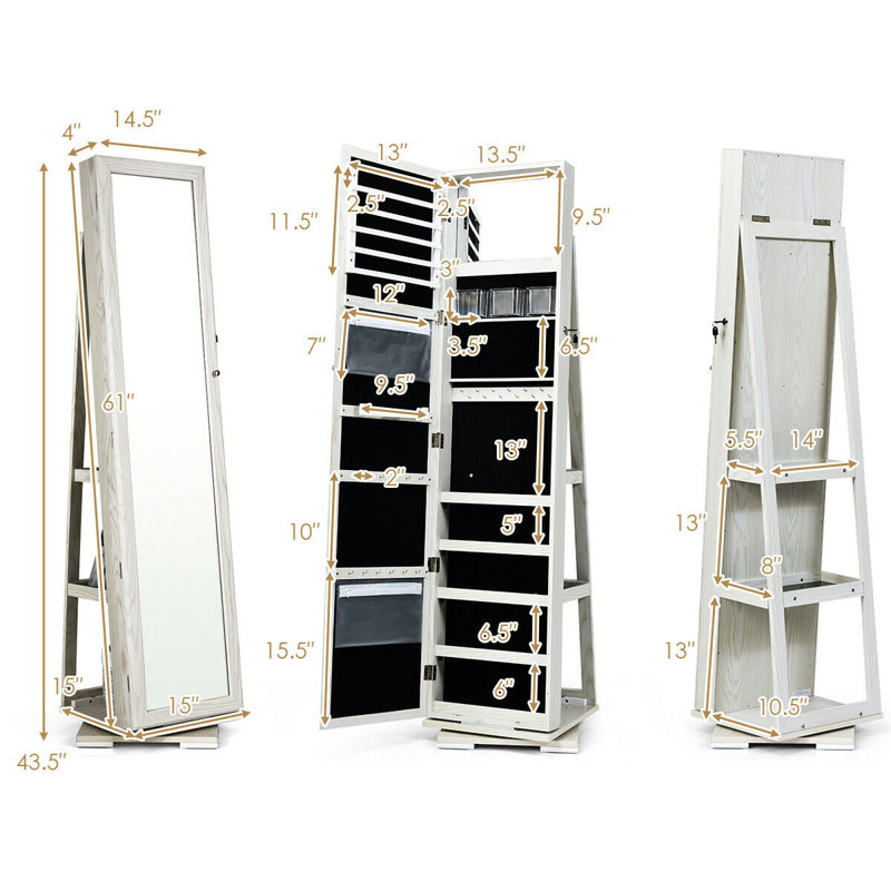 Armoire à bijoux avec miroir Magréb
