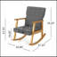 Chaise berçante rembourrée en tissu gris