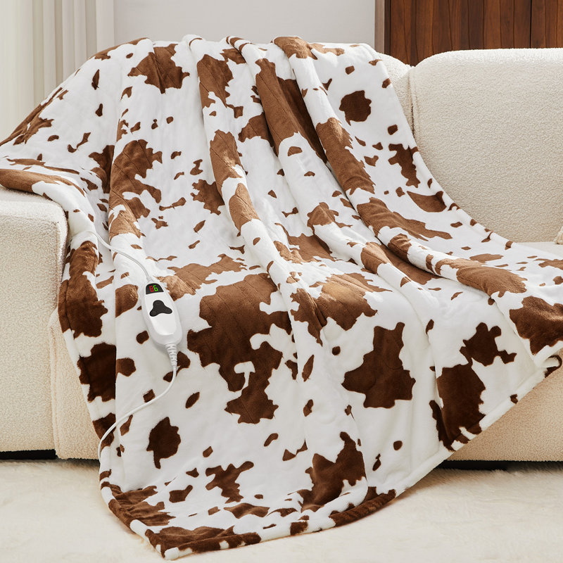 Jeté chauffant Cow, Jeté, Brun