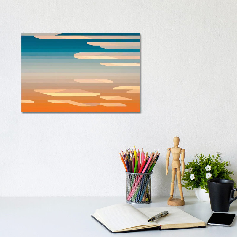 Blue And Orange Abyss - Wrapped Canvas Gallery-Wrapped Canvas Giclée, 20.32 cm H x 30.48 cm W
