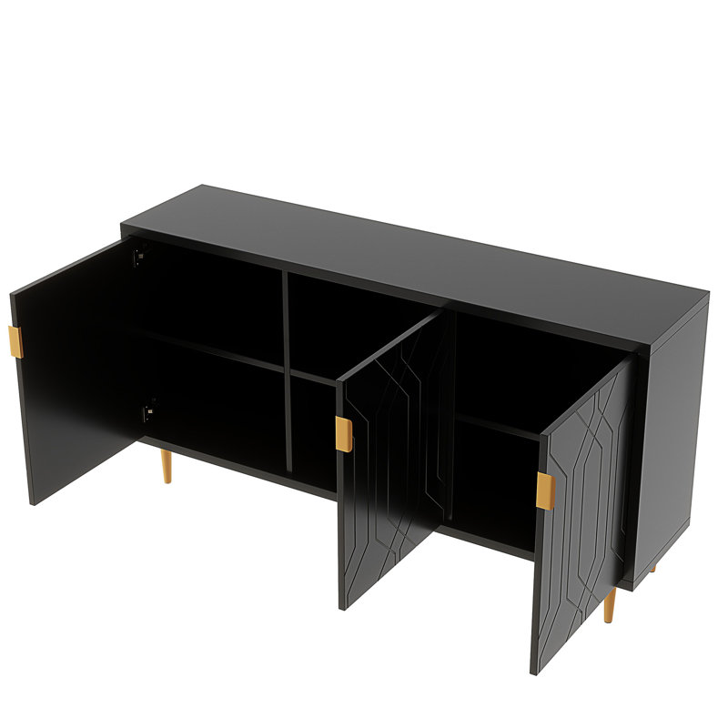  Lakedrick 65'' Console Table,Storage Cabinet with 3 Doors and Adjustable Shelves,Modern TV Stand，Sideboard,buffet cabinet