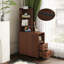 Table de bout haute avec tiroirs et tablettes ouvertes, table d'appoint d'angle pour chambre à coucher et salon | Idée de cadeau