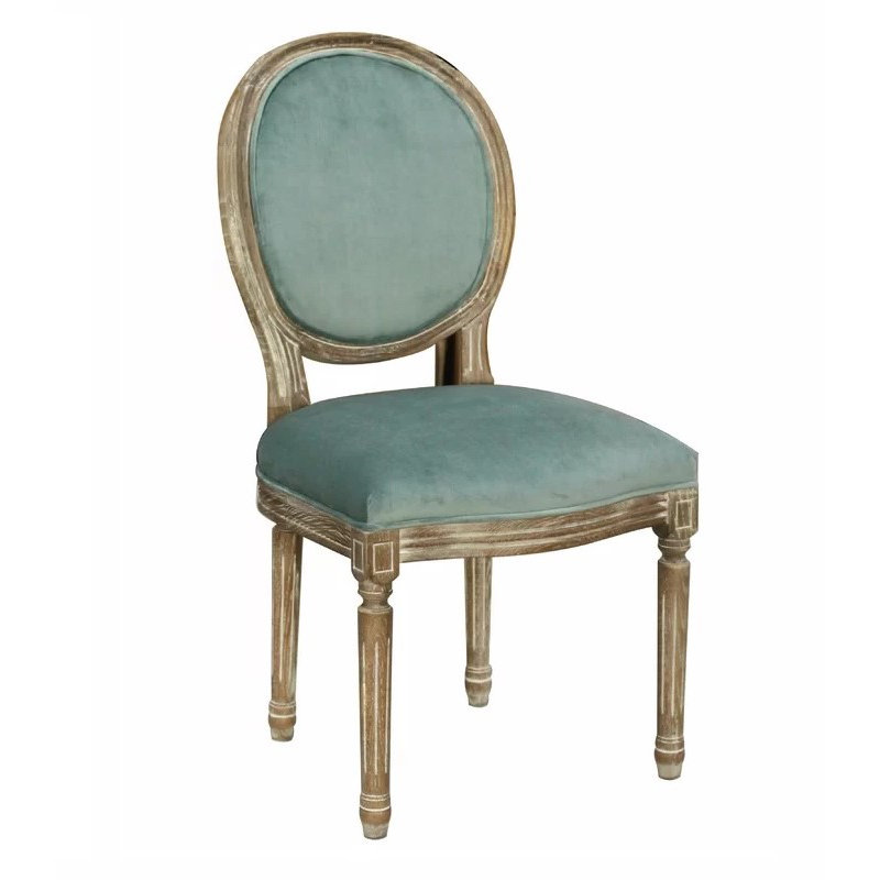 Chaise de salle à manger rembourrée Clematite, Bleu