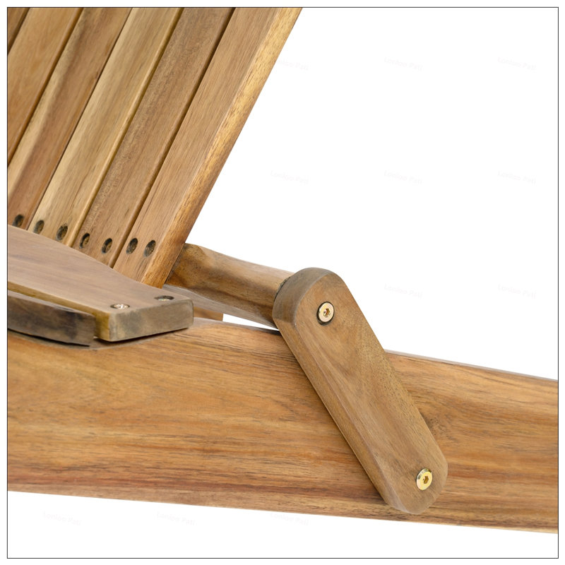 Folding Adirondack Chair With Slatted Back And Wide Armrests, Perfect For Outdoor Patio And Garden Relaxation, Brown