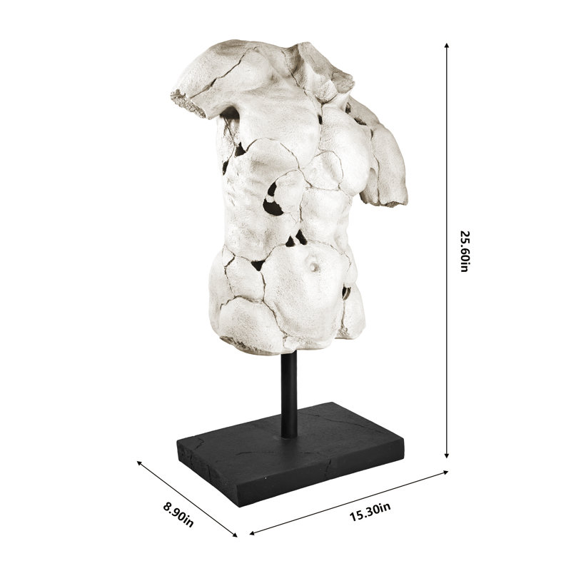 Sculpture mâle torse sur pied