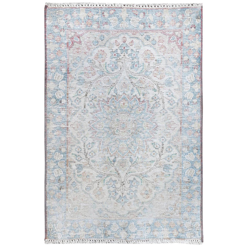 Rozina One-of-a-Kind 2' X 2'9" 1960s Area Rug in Light Gray