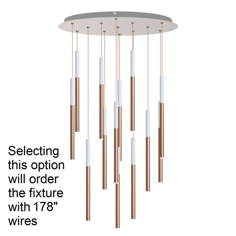 Tynan 13 - Light LED Cluster Pendant, 178", White Copper