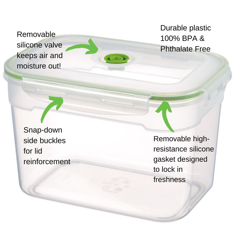 19 Piece Green BPA-Free Vacuum Seal Food Storage Set