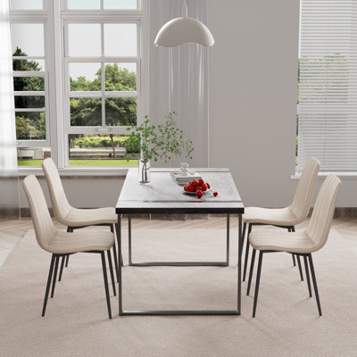 Dining Set 59 Rectangular Dining Room Table Set Upholstered Dining Chairs