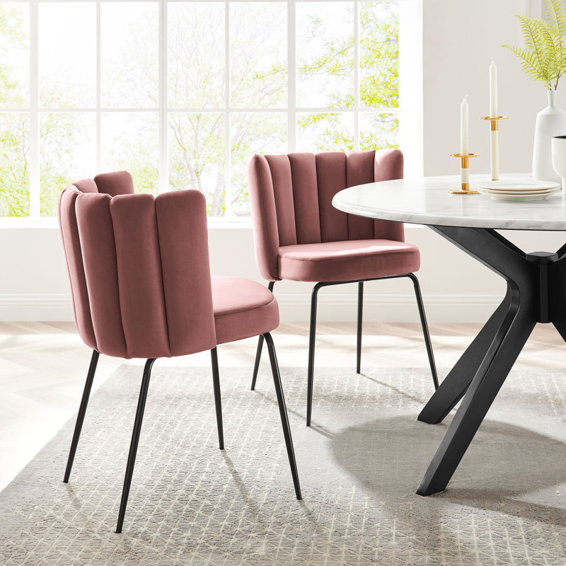 Modway Virtue Performance Velvet Dining Chair, Dusty Rose