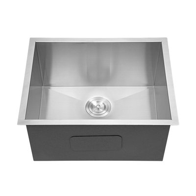 23“W x 18"D 304 Stainless Steel Undermount Single Bowl Bar Sink with Bottom Grid Roll Drying Rack and Basket Strainer