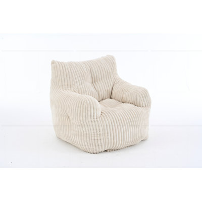 Soft Fluffy Corduroy Fabric Bean Bag Chair Filled With Memory Sponge