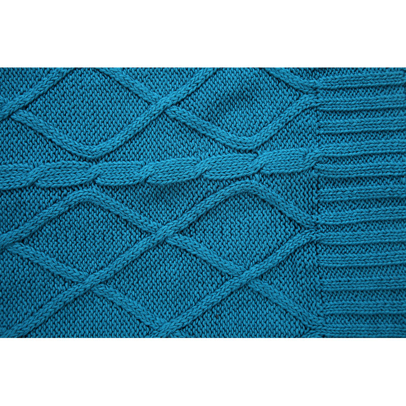 Knitted Throw Blanket, Teal