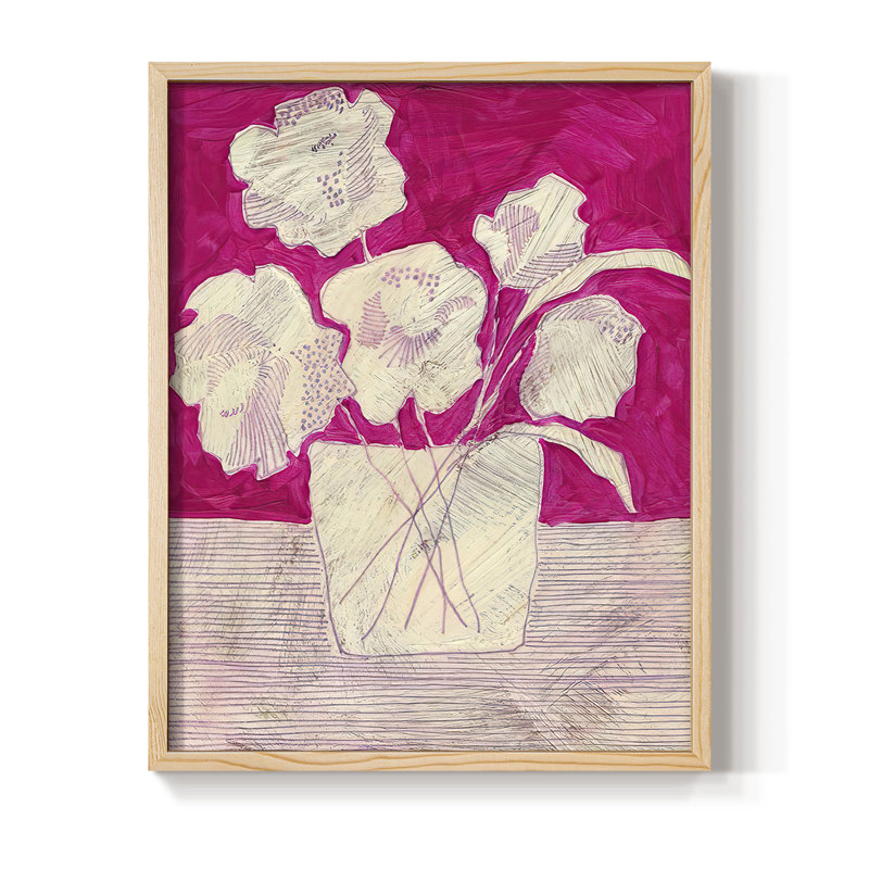 Fuchsia Arrangement I, reproduction encadrée - bois massif, H 11 po x l 9 po