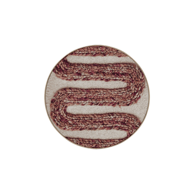Tapis brun soyeux et moelleux, Rond 8 pi