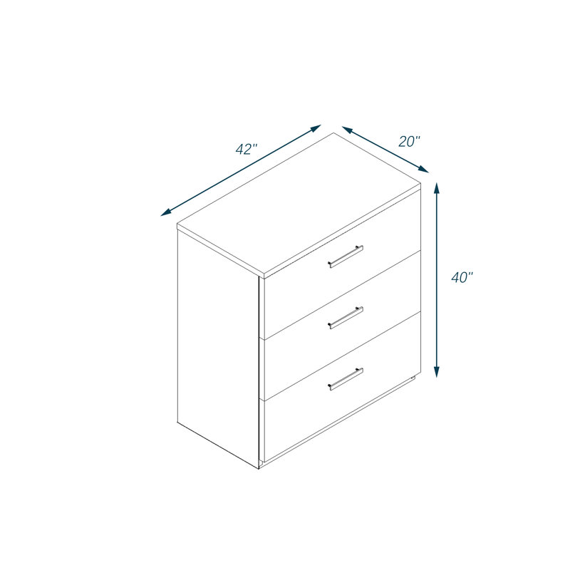 My-Hite Metal with Lateral Filing Cabinet 3 Drawers, Interlock System, Tipover Restraint Device, White