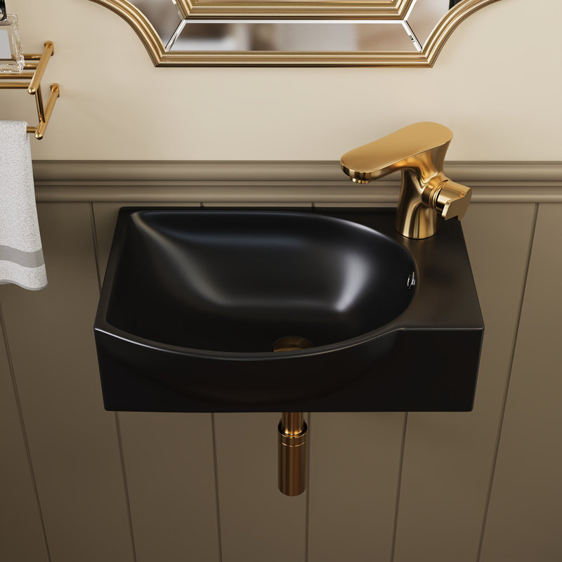 DeerValley 400mm L x 280mm W Ceramic Specialty Sink with Overflow, White
