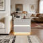 Modern Smart 2 - Drawer Nightstand With Wireless Charging, 3-color Led Lights Light Gray Solid Wood Bedside Table