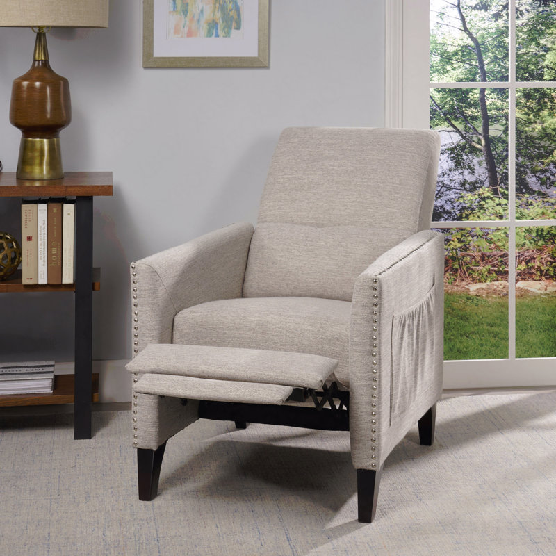Fauteuil inclinable Mid-Century en tissu, Gris