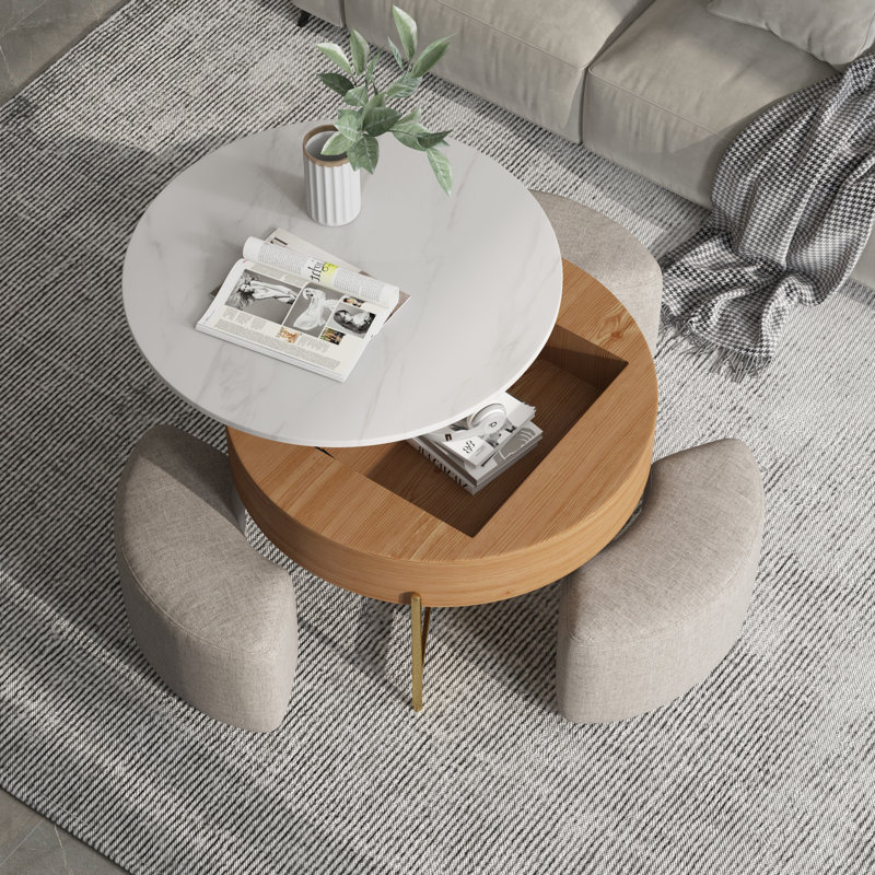 Akos Single Coffee Table, Beige
