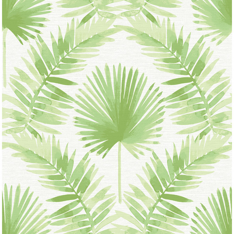 Rouleau de papier peint palmier peint L 33 pi x l 20,5 po Dorinda Calla, Vert