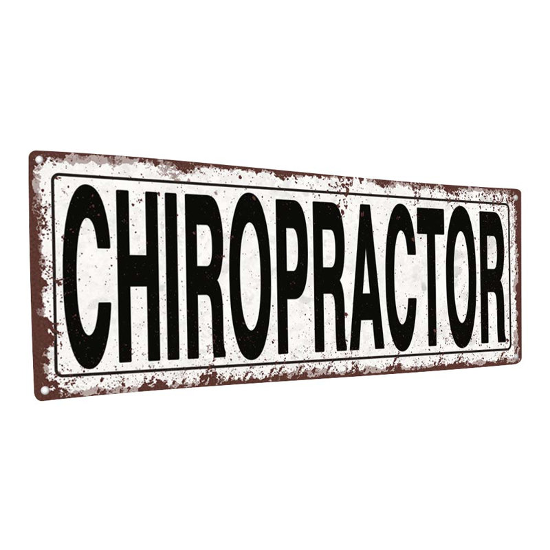 Enseigne en métal vieilli, chiropraticien, H 5,75 po x l 15,5 po