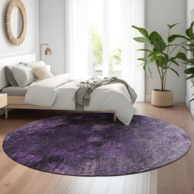 Premium Machine Washable Cerrito AMF590 Purple Rug