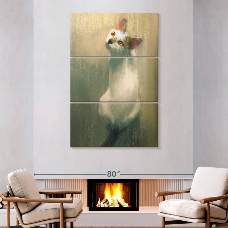 Brampt White Cat, 74" H x 48" W