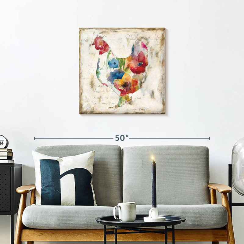 Crowle Flowered Hen, 24" H x 24" W