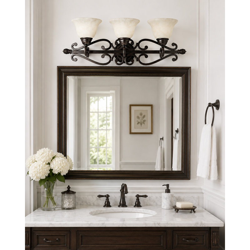Éclairage pour meuble-lavabo à intensité variable Amelia, Bronze huilé