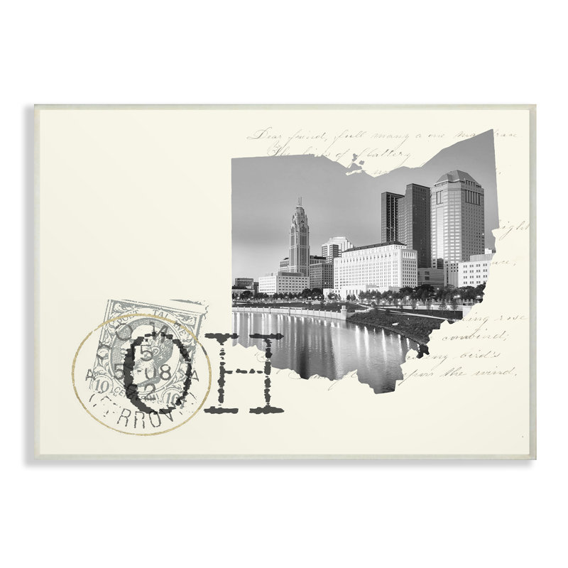 «Ohio noir et blanc, photographie sur papier crème» par Daphne Polselli, impression, H 12,5 po x l 18,5 po x P 0,5 po