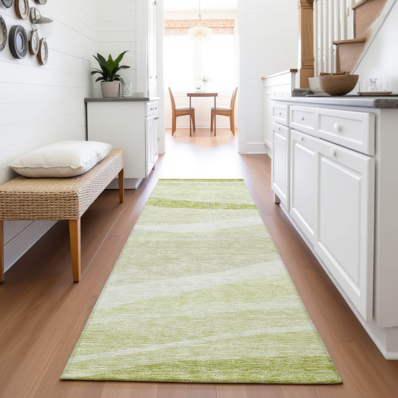 Premium Machine Washable Wayne AMF1099 Swirls Rug, Runner 2'3" x 7'6"