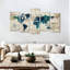 «World Map Aged World Map I» sur toile 5 pièces par Tess P-93024538