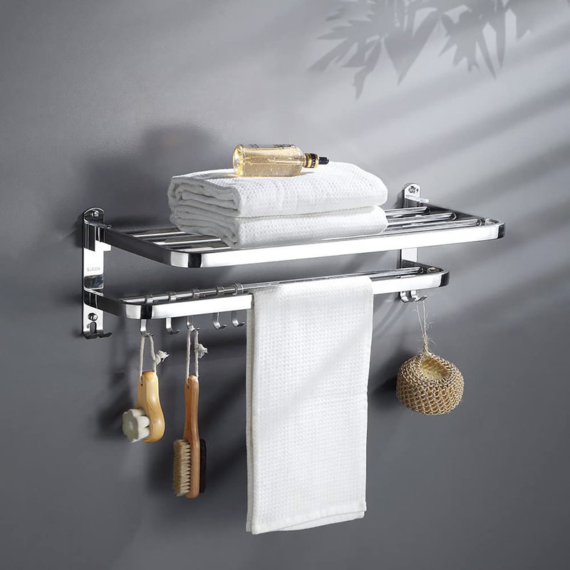 Wall Mounted Required Towel Rack, Silver
