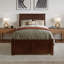 Lit plateforme en bois massif Nantucket avec pied de lit et gigogne-120232360-120232361