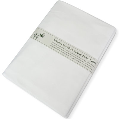 Unbleached 100% Cotton Muslin Fabric - 60 Inches x 5 Yards White Cotton Fabric for Sewing, Draping, Quilting, and Crafts