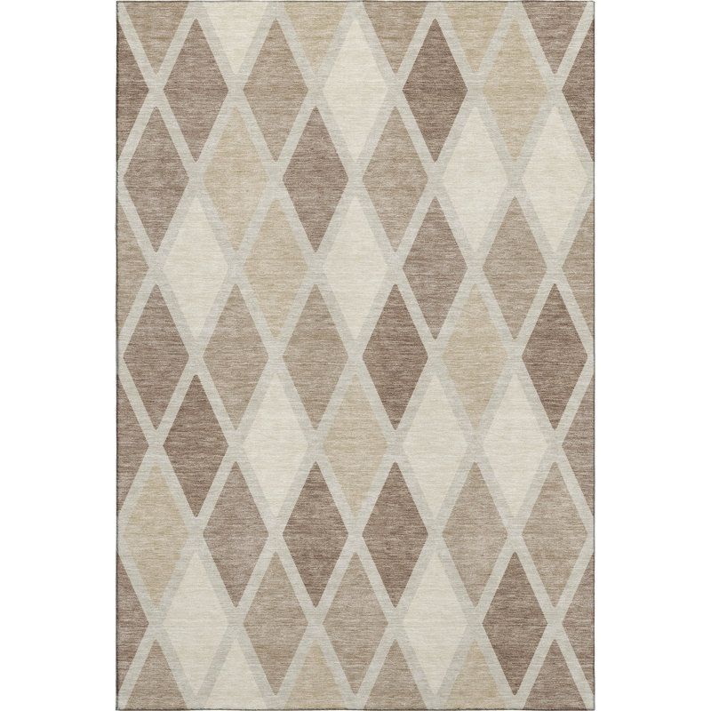 Premium Machine Washable Prisco Taupe Rug, Rectangle 10' x 14'