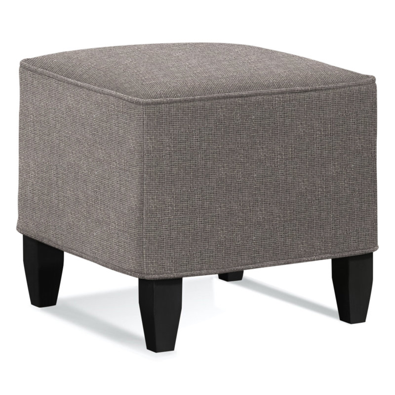 Brooklyn Square Ottoman, Brown Geometric, 0456-33, Antique Black
