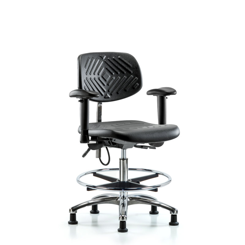 Colton Drafting Chair, Black, Glides, Included