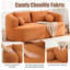 Canapé compact en chenille orange pour les espaces de vie modernes