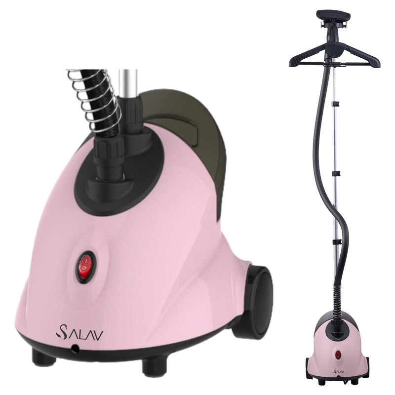 Presseur à vapeur sur pied SALAV® GS18-DJ avec roulettes pour un déplacement facile, réservoir d'eau de 1,8 L pour 1 heure de cuisson à la vapeur continue, poteau réglable pour le rangement, 1500 watts, avec détartrant