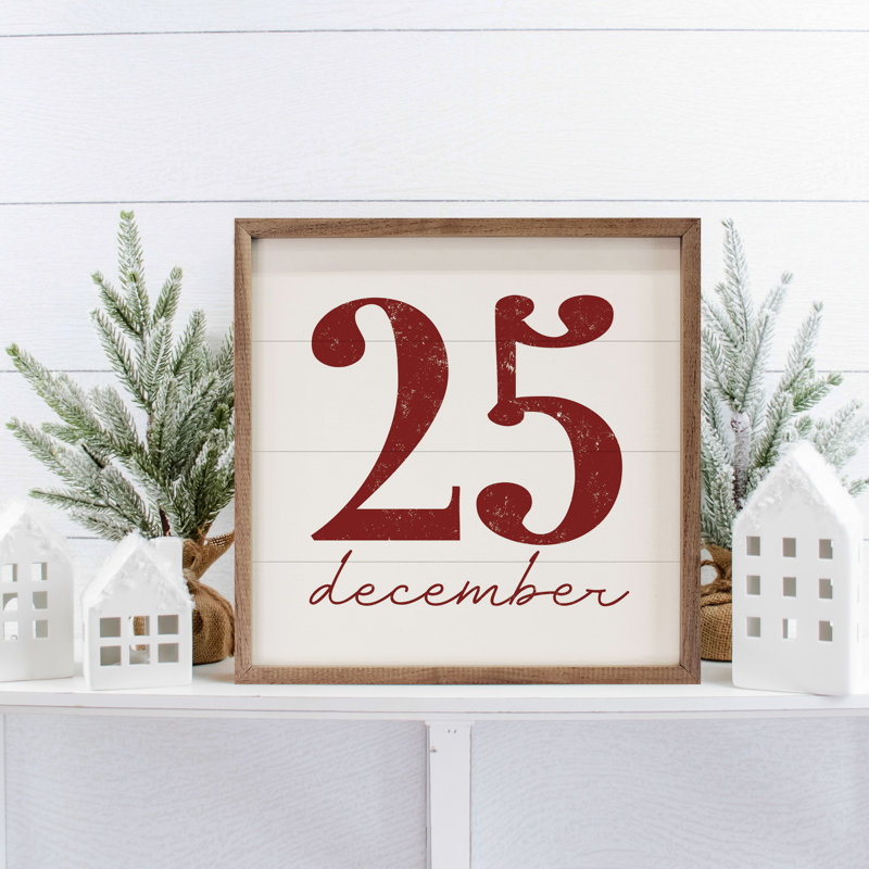 25 décembre - blanc, H 12 po x l 12 po