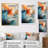Teal Orange Bold Abstract Flow Collage II - Abstract Collages Canvas Print-197196505-197196498